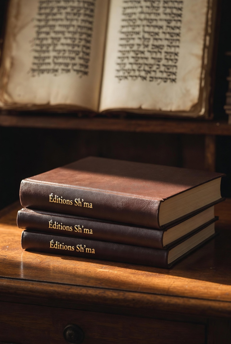 Collection de livres Editions Sh'ma avec branche d'olivier